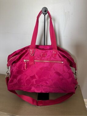 Coach Signature Nylon Travel Weekender Duffel Bag